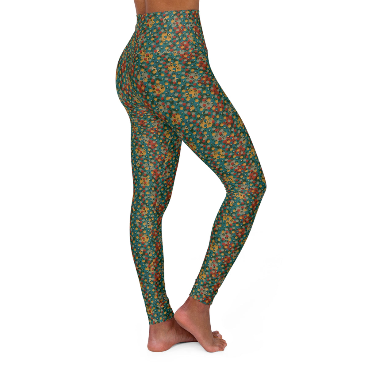 Afro Flowers High Waisted Yoga Leggings (AOP)