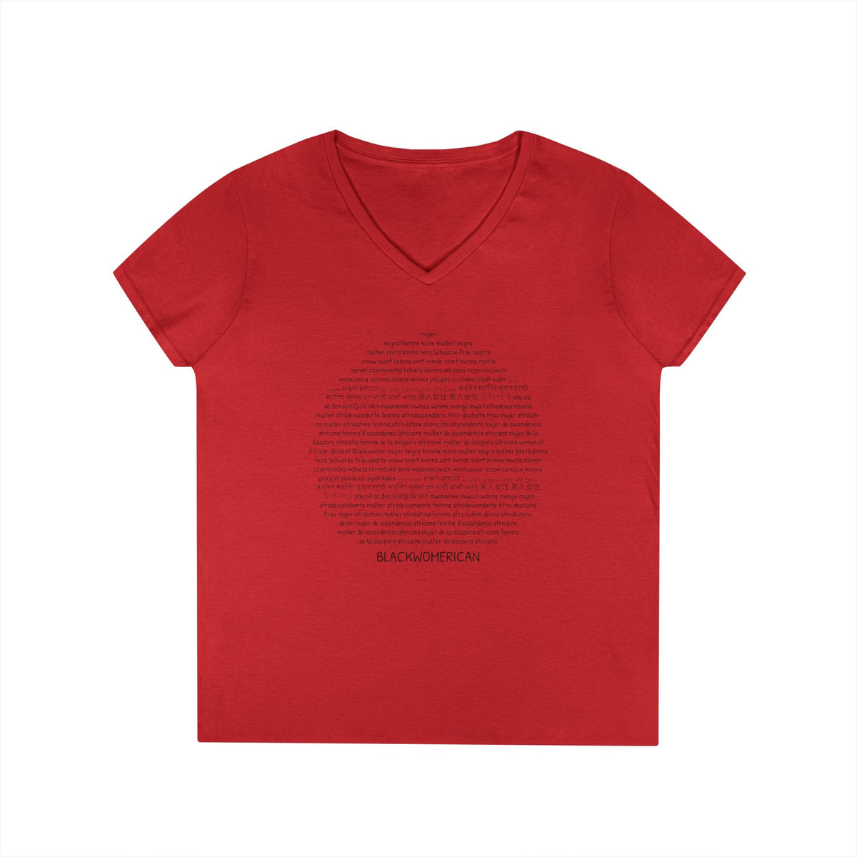 Blackwomerican Ladies' V-Neck T-Shirt