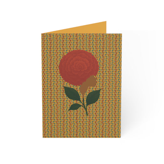 Afro Flowers Greeting Cards - Gold  (1, 10, 30, and 50pcs)