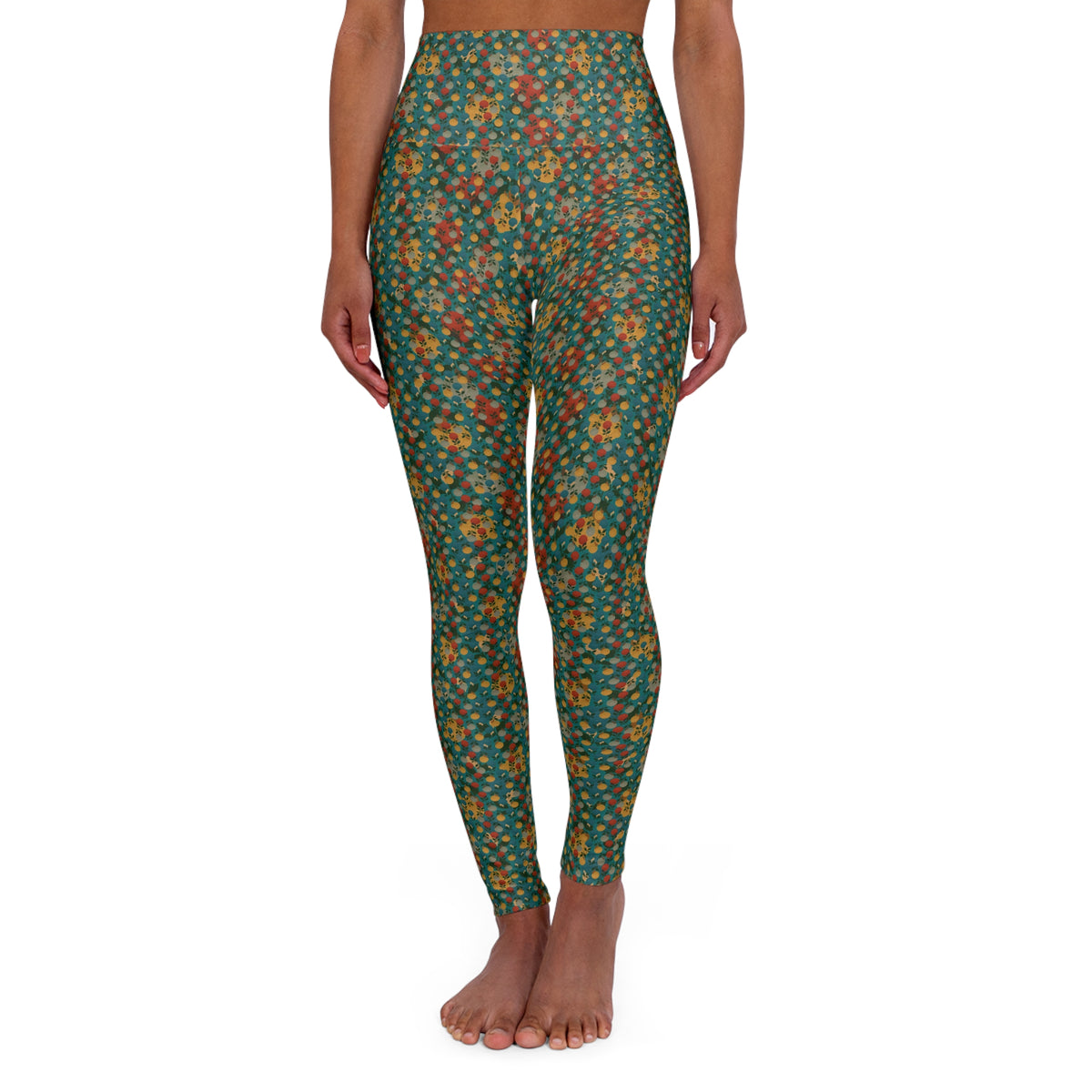 Afro Flowers High Waisted Yoga Leggings (AOP)