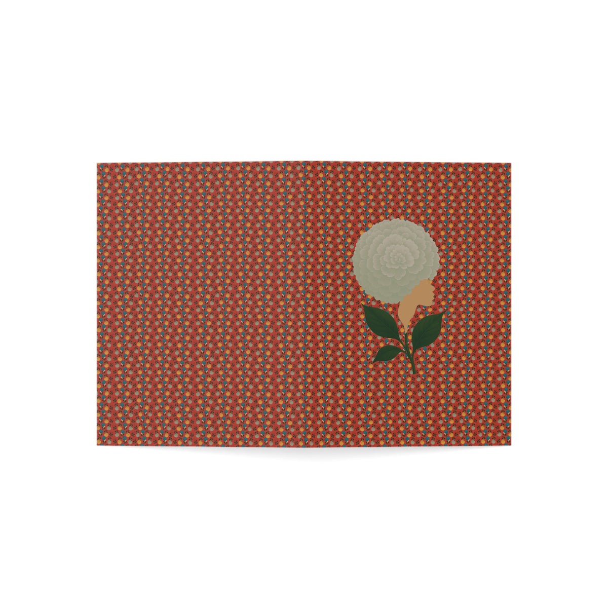 Afro Flowers Greeting Cards Red & Green (1, 10, 30, and 50pcs)