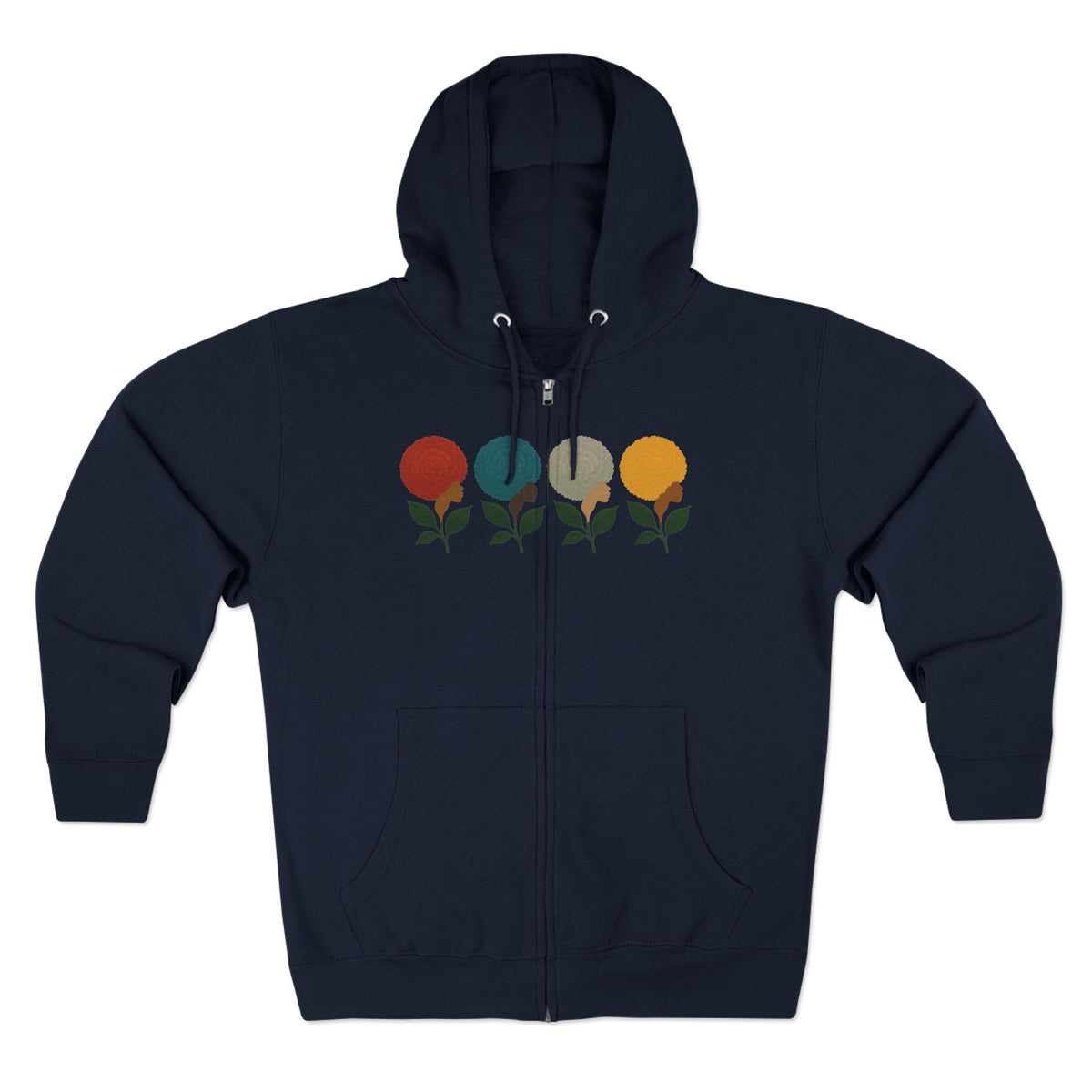Afro Flowers Unisex Zip Hoodie