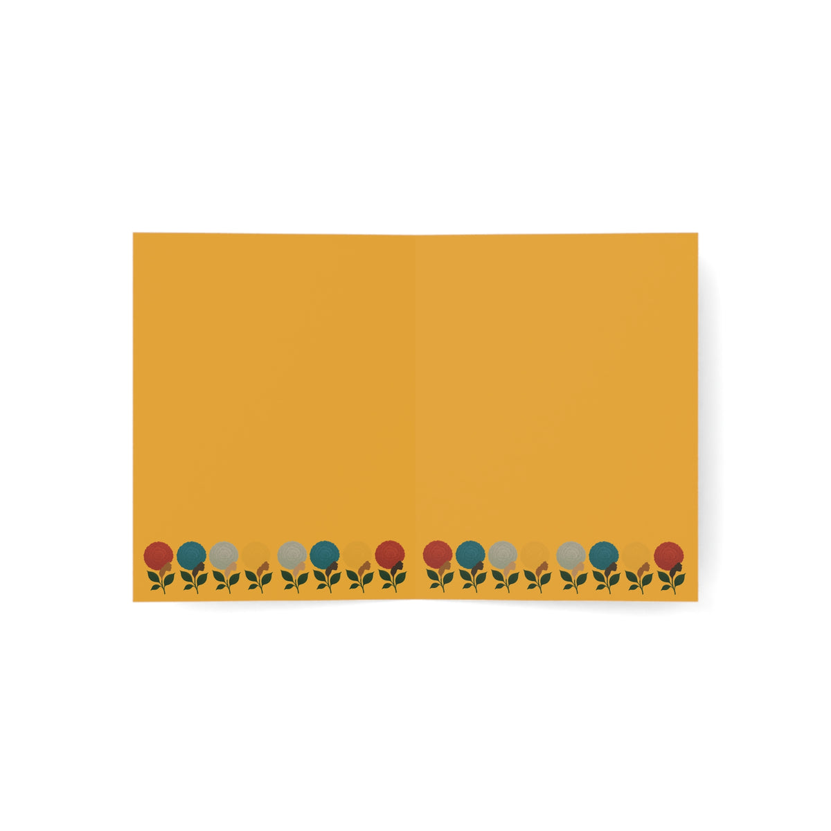 Afro Flowers Greeting Cards - Gold  (1, 10, 30, and 50pcs)