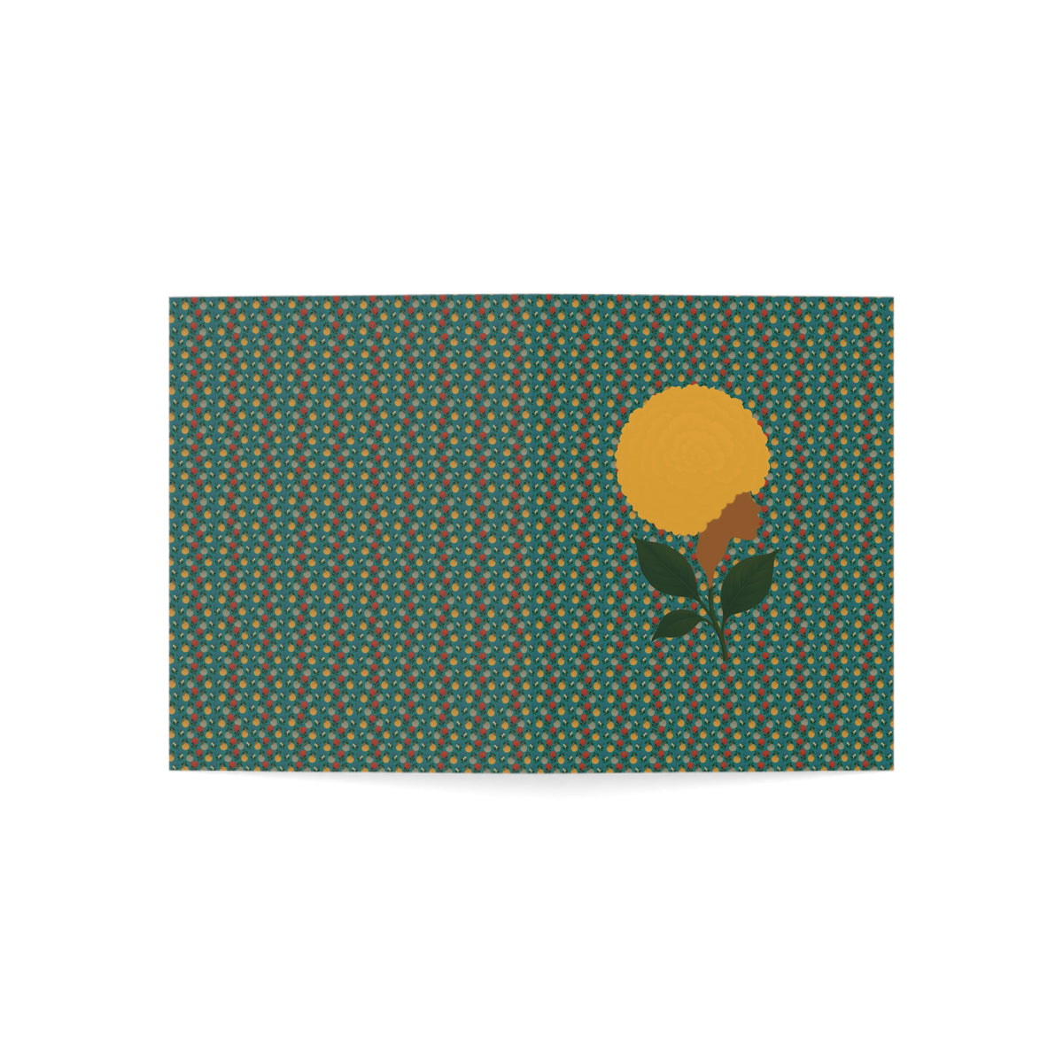 Afro Flowers Greeting Cards Gold  (1, 10, 30, and 50pcs)