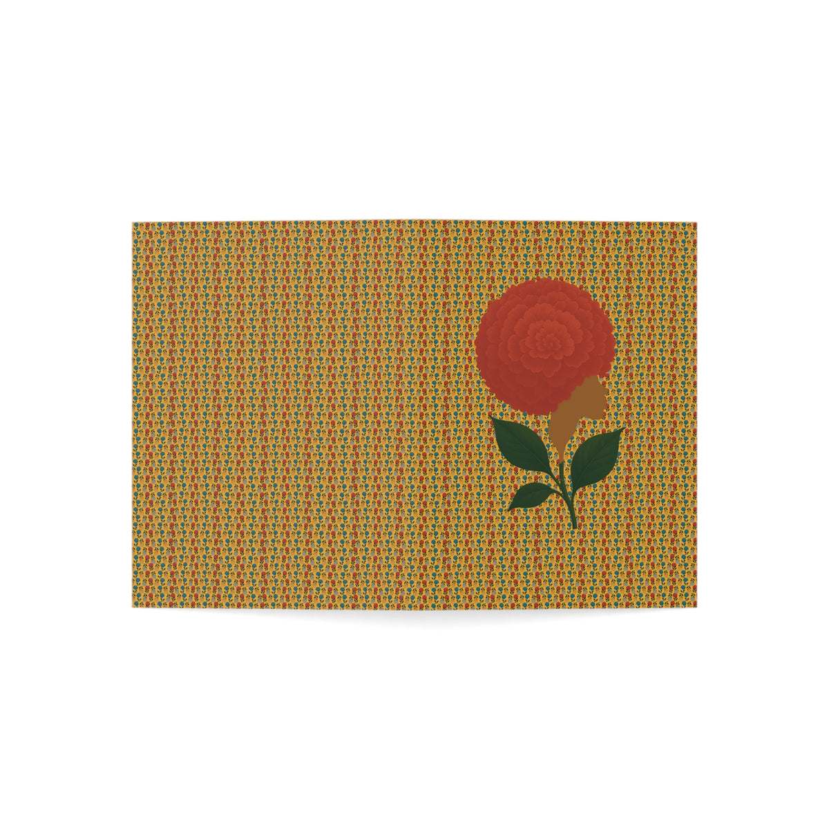 Afro Flowers Greeting Cards - Gold  (1, 10, 30, and 50pcs)