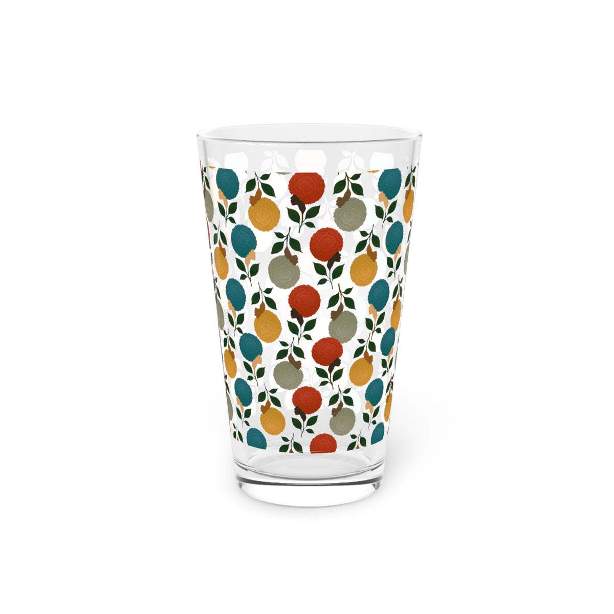 Afro Flowers Pint Glass, 16oz