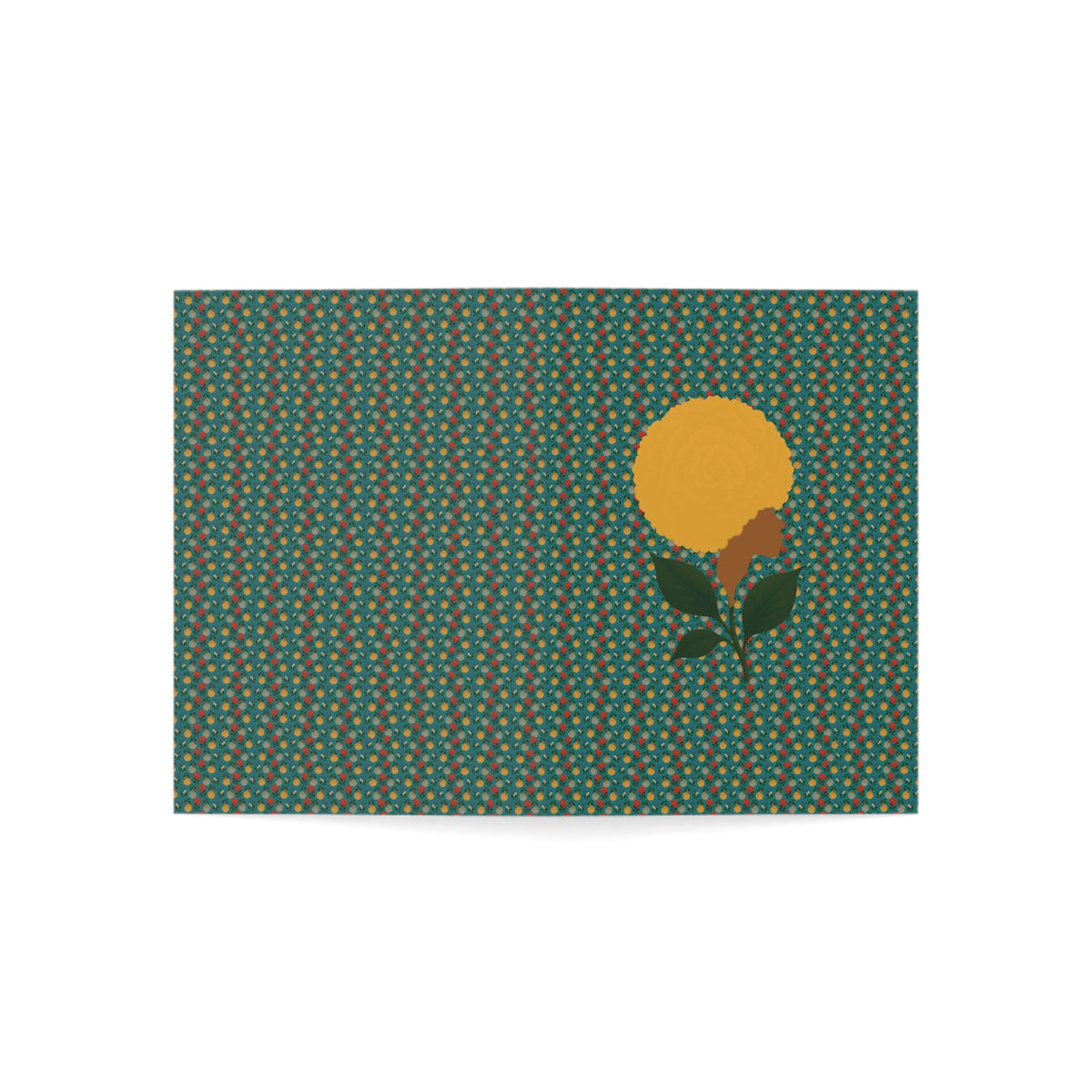 Afro Flowers Greeting Cards Gold  (1, 10, 30, and 50pcs)