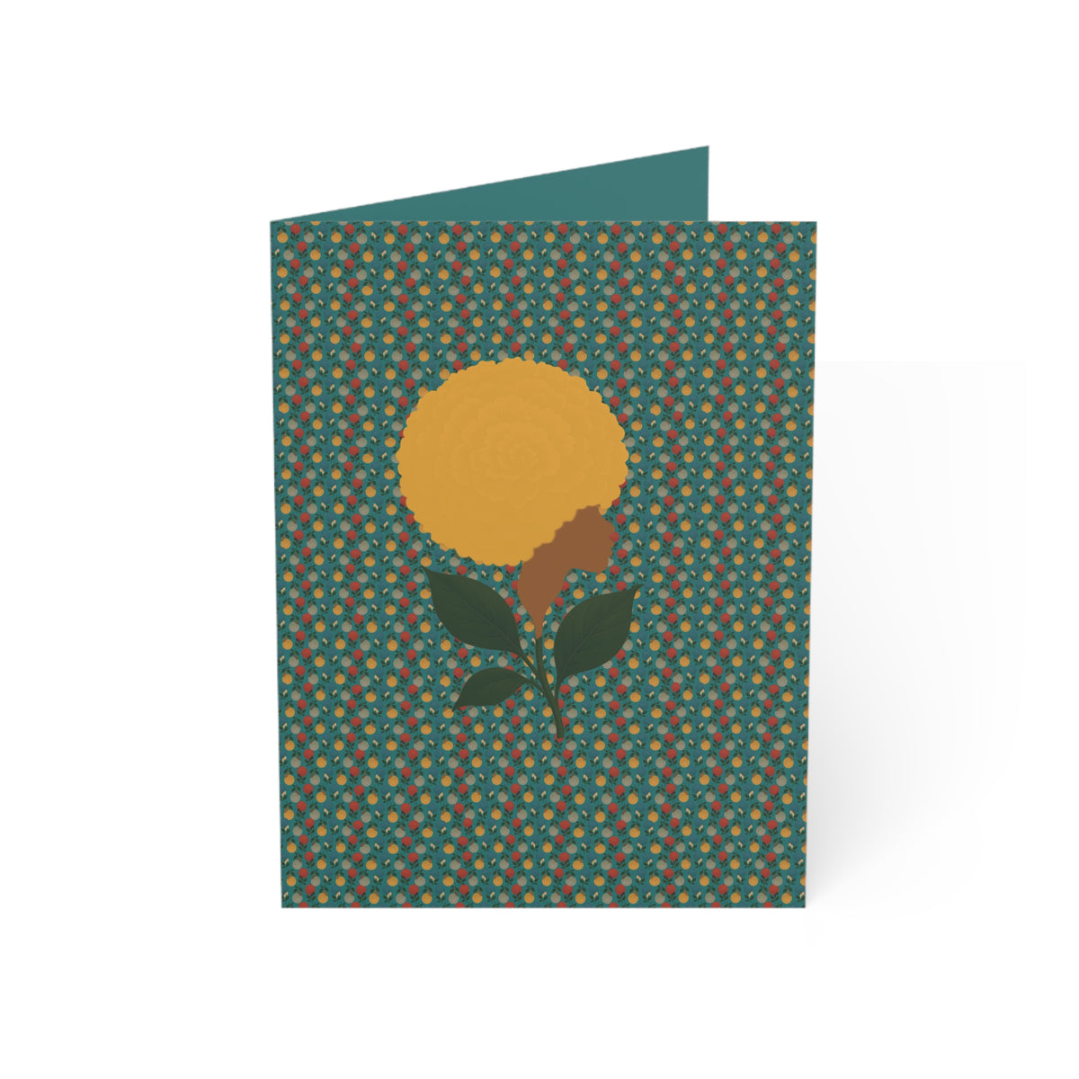 Afro Flowers Greeting Cards Gold  (1, 10, 30, and 50pcs)