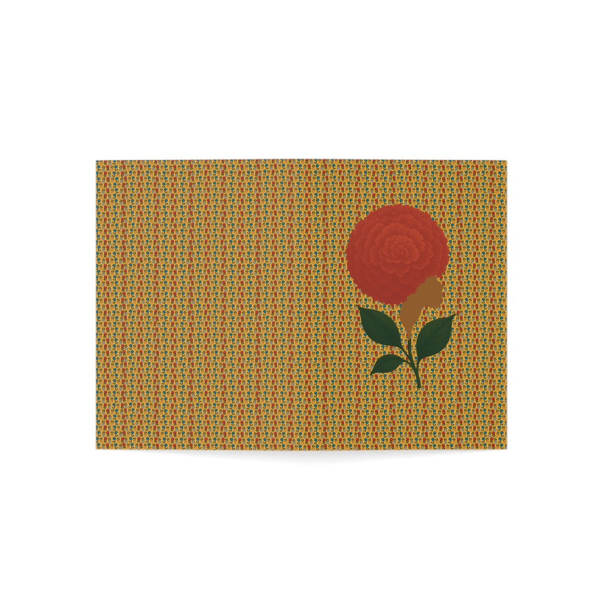 Afro Flowers Greeting Cards - Gold  (1, 10, 30, and 50pcs)