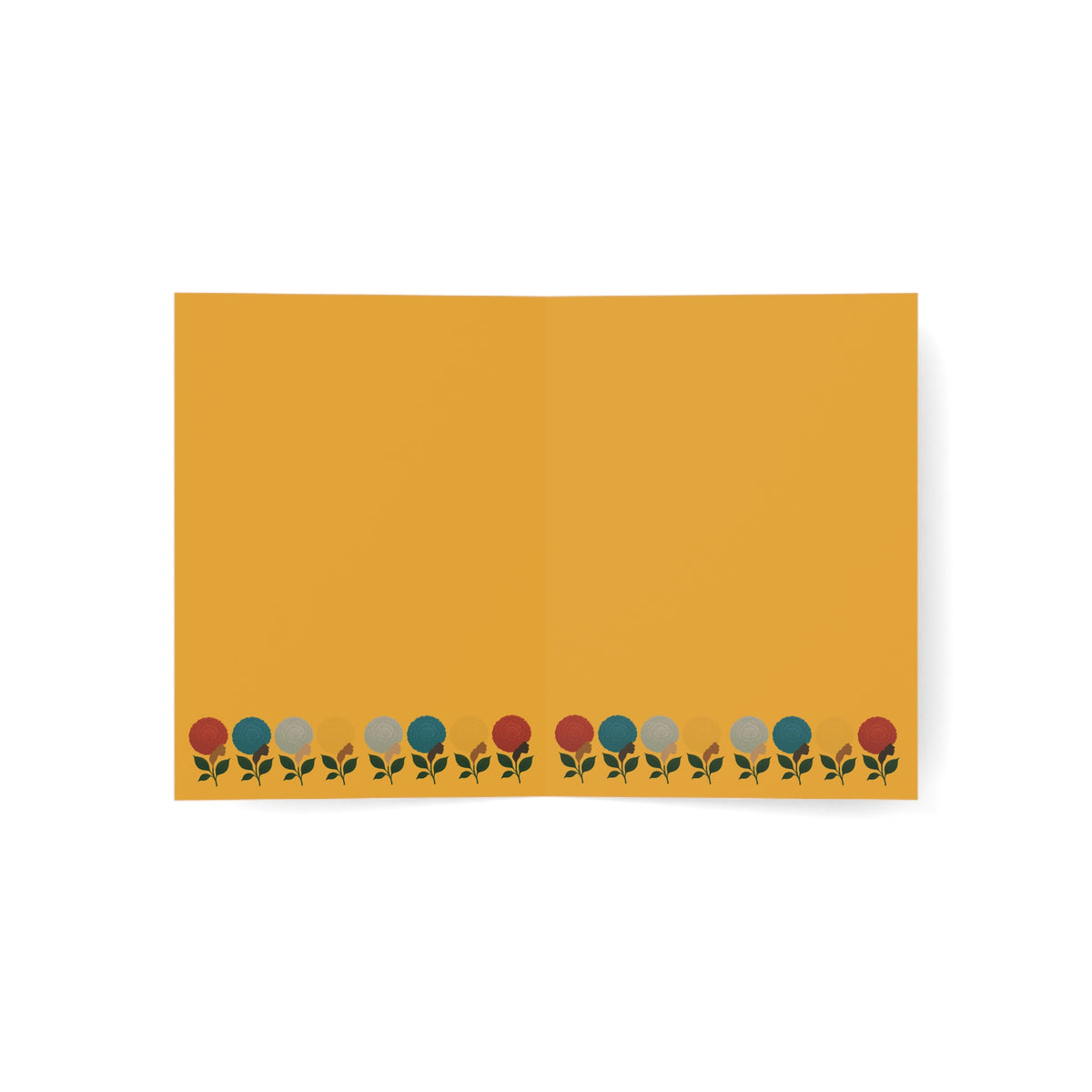 Afro Flowers Greeting Cards - Gold  (1, 10, 30, and 50pcs)