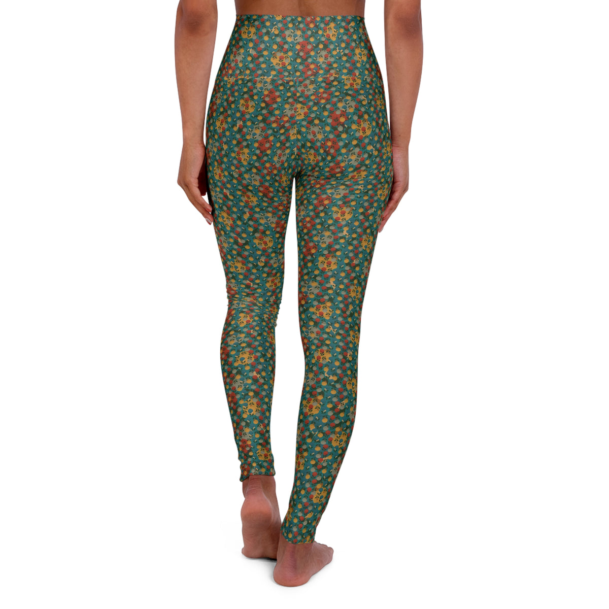 Afro Flowers High Waisted Yoga Leggings (AOP)