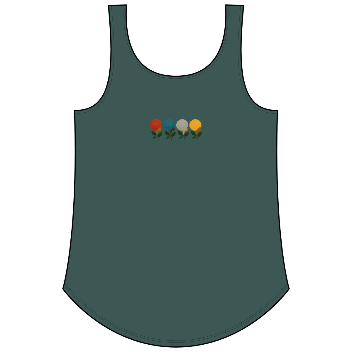 Afro Flowers Women's Festival Tank