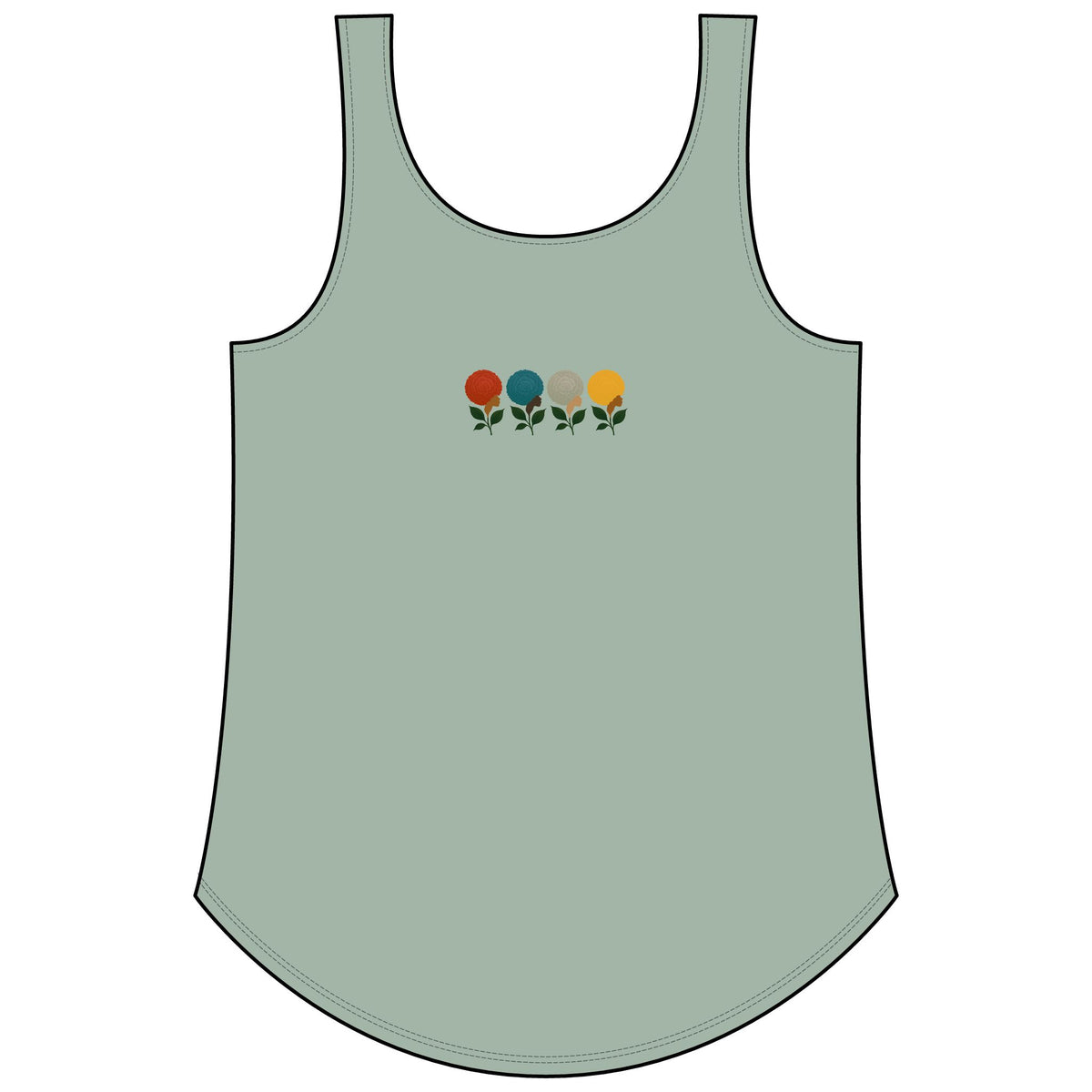Afro Flowers Women's Festival Tank