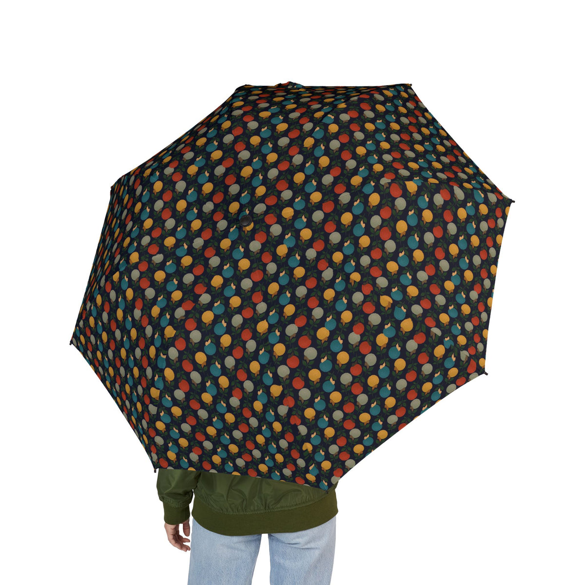 Afro Flowers Semi-Automatic Foldable Umbrella